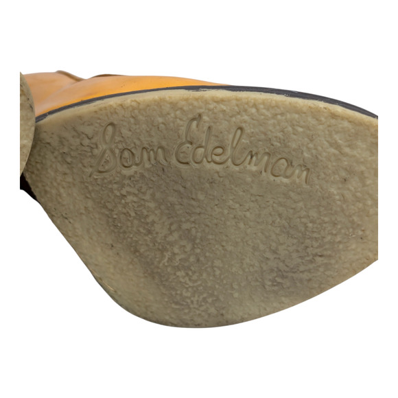 Sam Edelman TRUMAN Women Sz 8.5 Camel Colored Tassel Patent Leather Heel Shoes - Picture 7 of 11